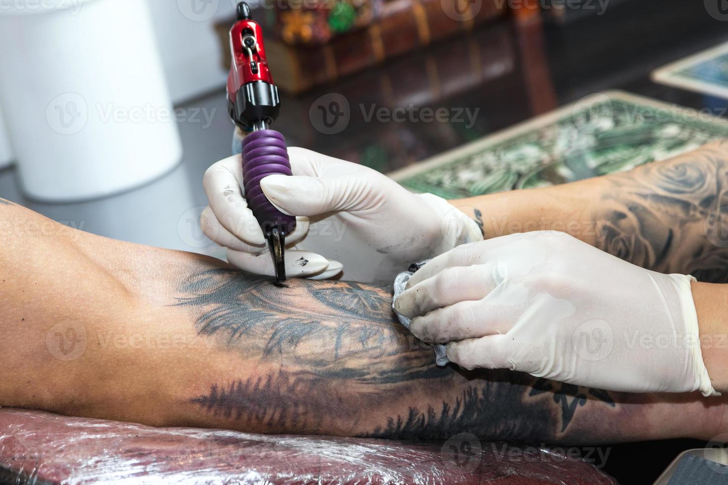 Details of a tattoo artist work photo