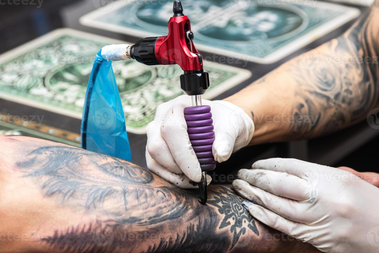 Details of a tattoo artist work photo