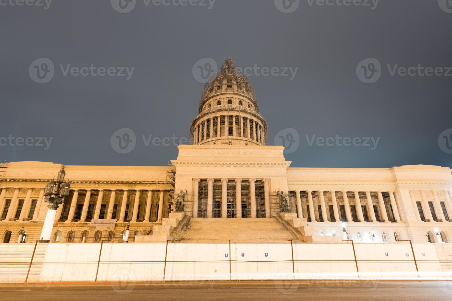 National Capital Building at dusk in Havana, Cuba. photo