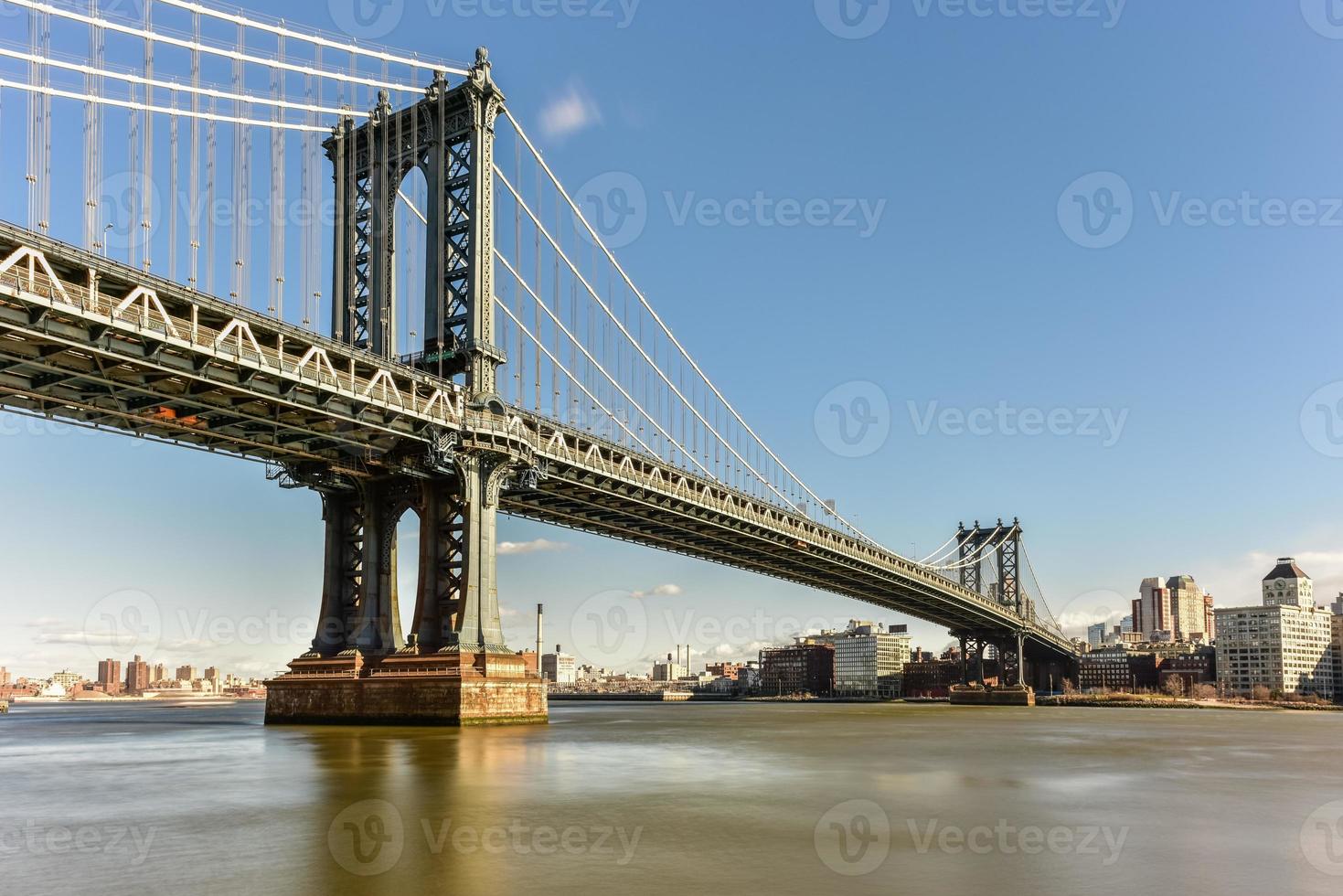 The Manhattan Bridge as seen from the Manhattan side in New York City. photo