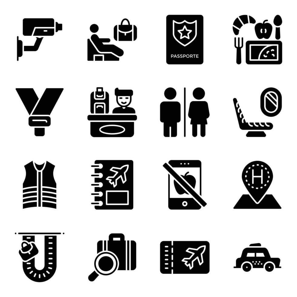 Pack of Airport and Aviation Vector Icons