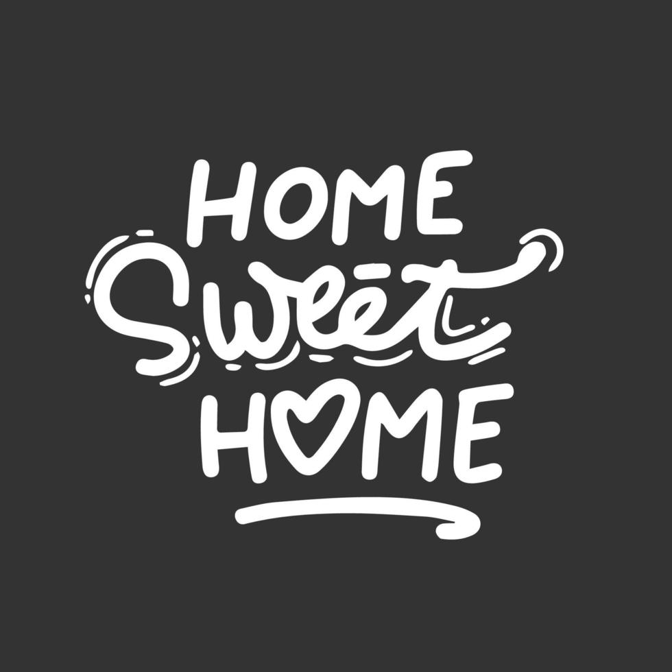 Hand lettering typography poster.Calligraphic quote Home sweet home .For housewarming posters, greeting cards, home decorations.Vector illustration vector