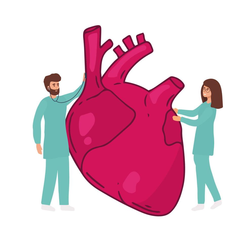 Healthy heart landing page website illustration vector flat design