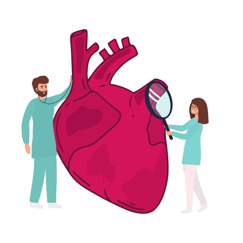 Healthy heart landing page website illustration vector flat design.