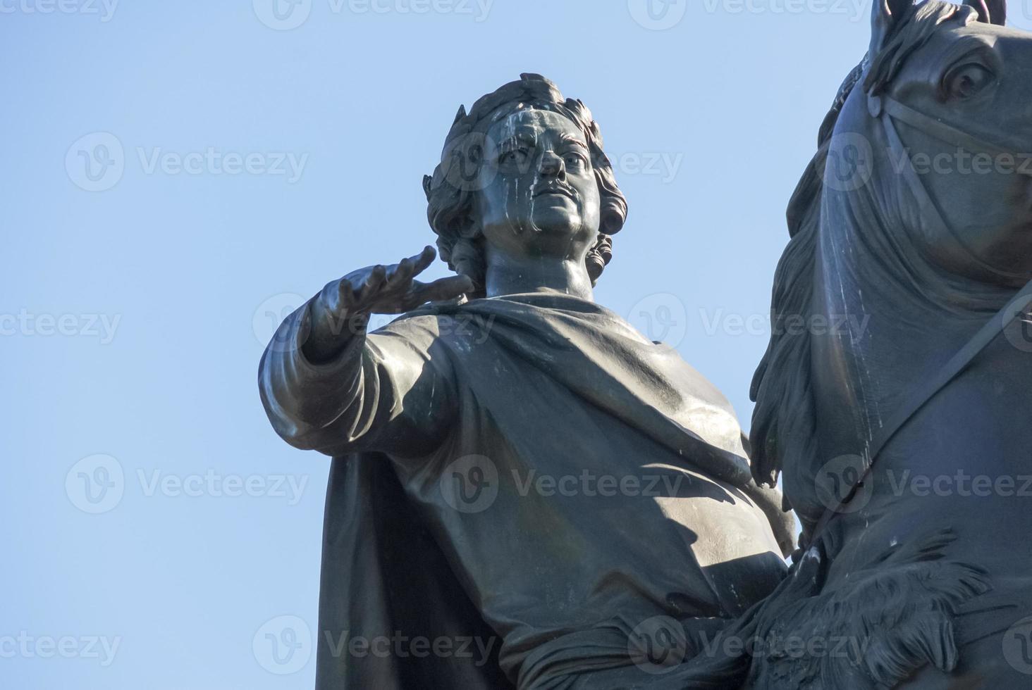 Monument of Russian Emperor Peter the Great, known as The Bronze Horseman in Saint Petersburg , Russia photo