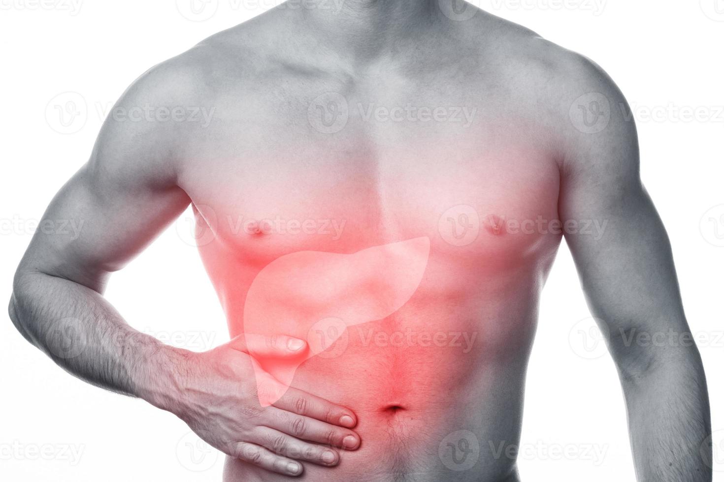 Man has liver pain photo