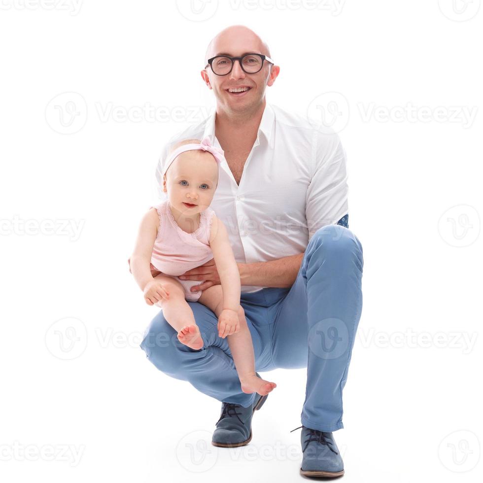 padre joven y su pequeña hija linda foto