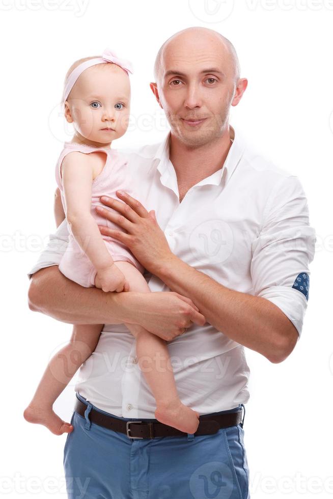 Young father and his little cute daughter photo