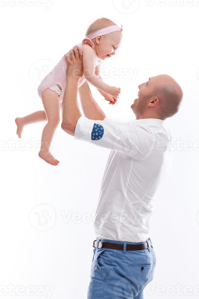 Young father and his little cute daughter photo