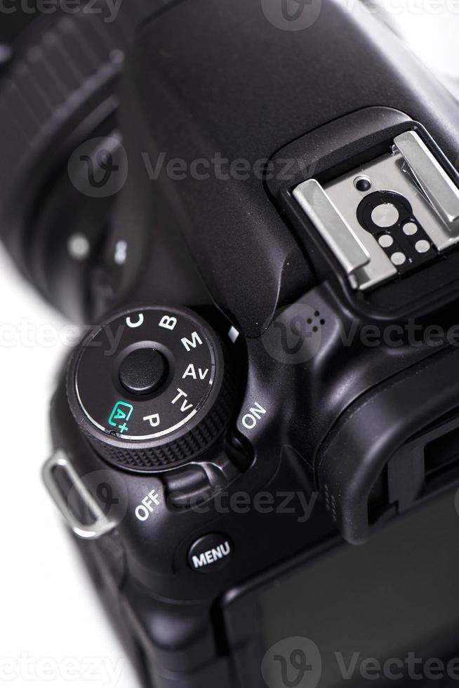 Close up of DSLR camera photo