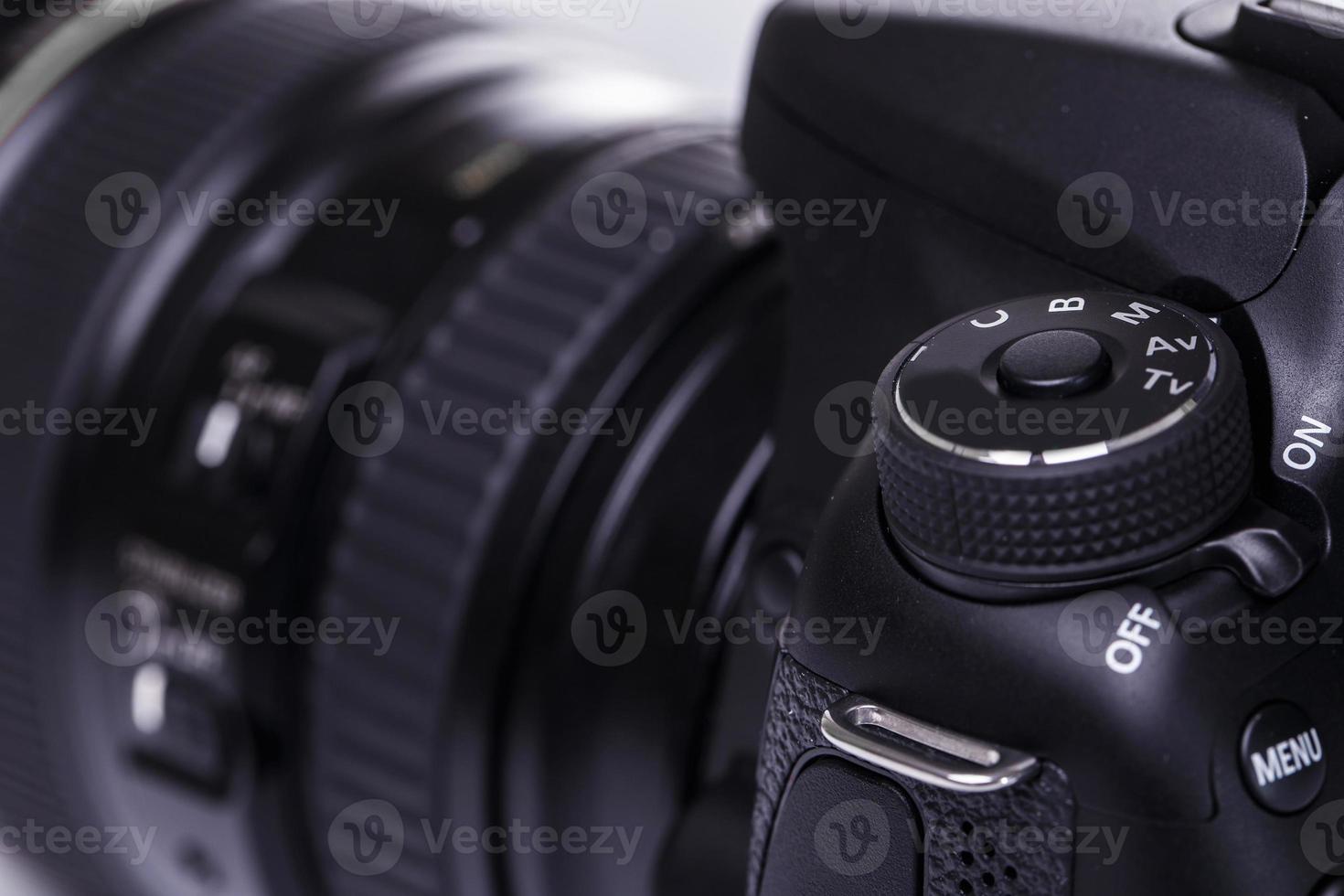 Close up of DSLR camera photo