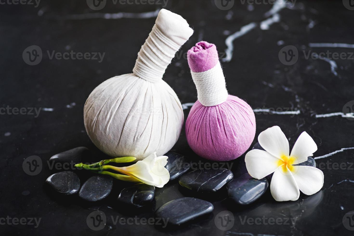 Different tools for asian massage on the table photo
