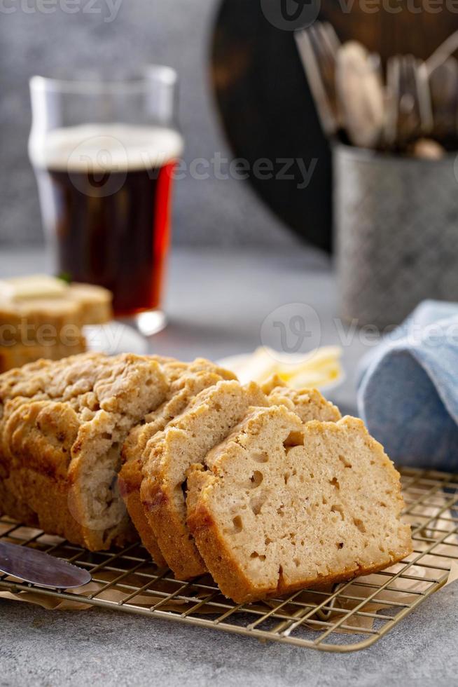 Beer bread on a cooling rack photo