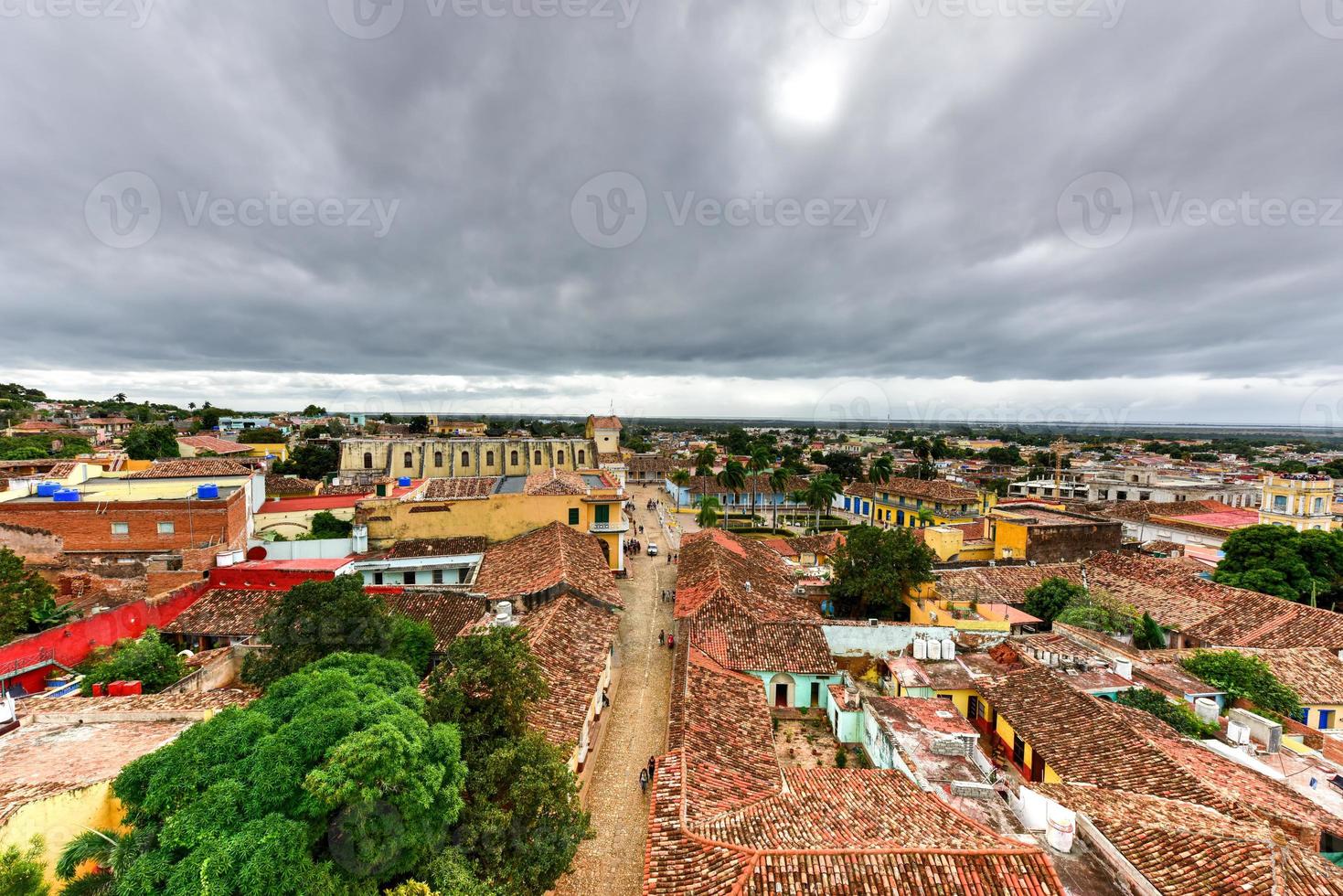 Panoramic view over the old part of Trinidad, Cuba, a UNESCO world heritage site. photo