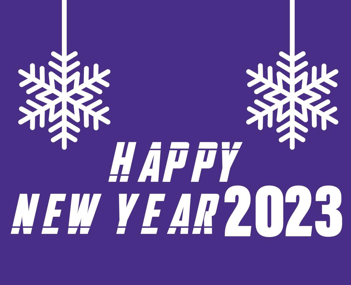 feliz año nuevo 2023 vacaciones diseño abstracto ilustración vectorial blanco con fondo morado vector