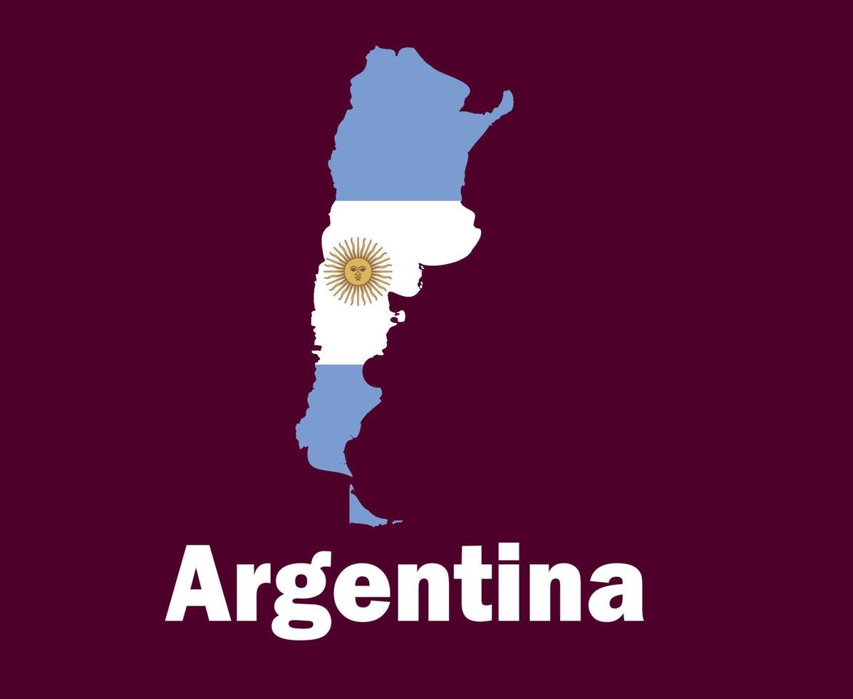 Argentina Map Flag With Names Symbol Design Latin America football Final Vector Latin American Countries Football Teams Illustration