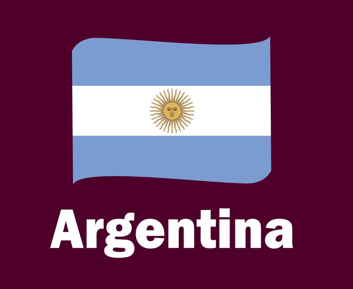 Argentina Flag Ribbon With Names Symbol Design Latin America football Final Vector Latin American Countries Football Teams Illustration