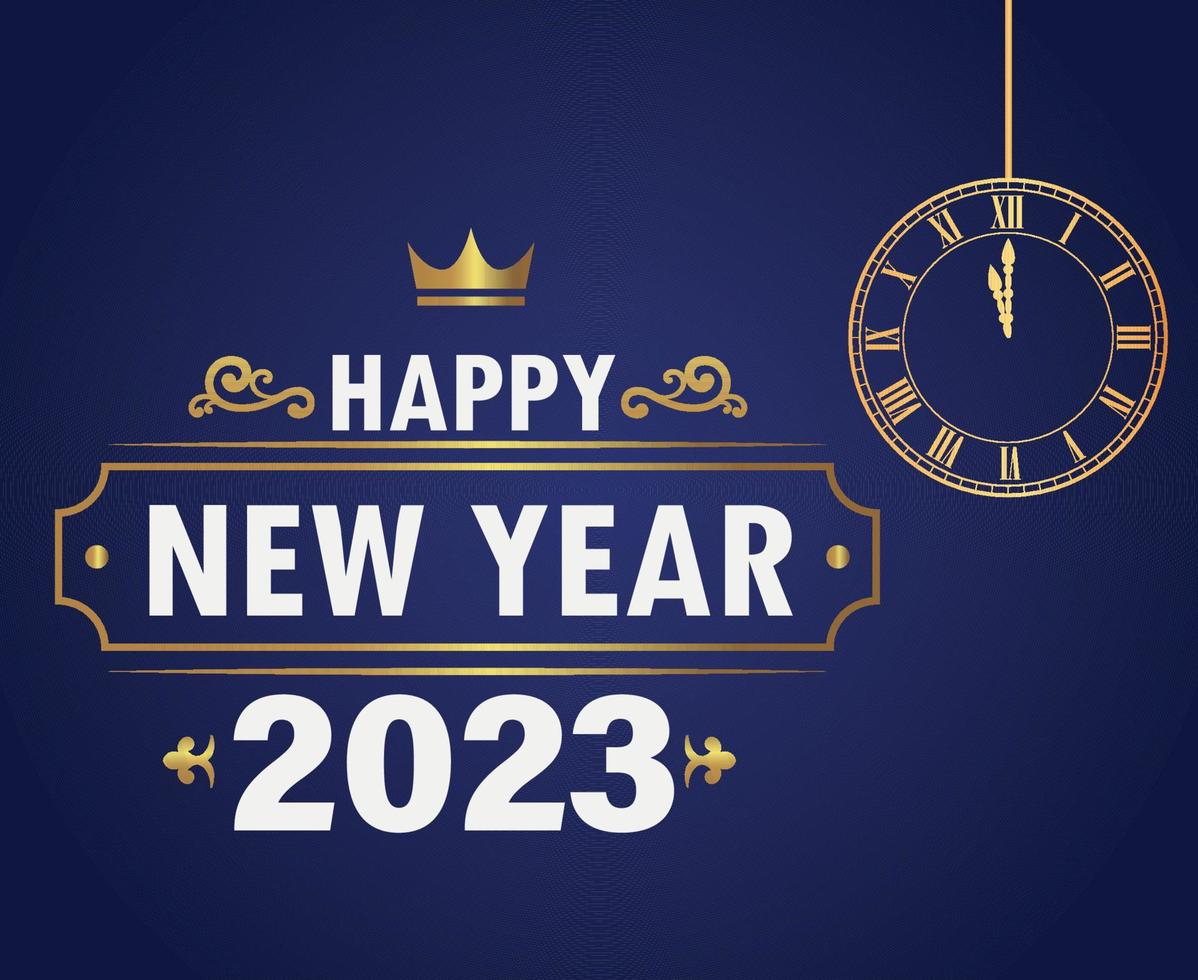 2023 Happy New Year Holiday Abstract Vector Illustration Design With Blue Gradient Background