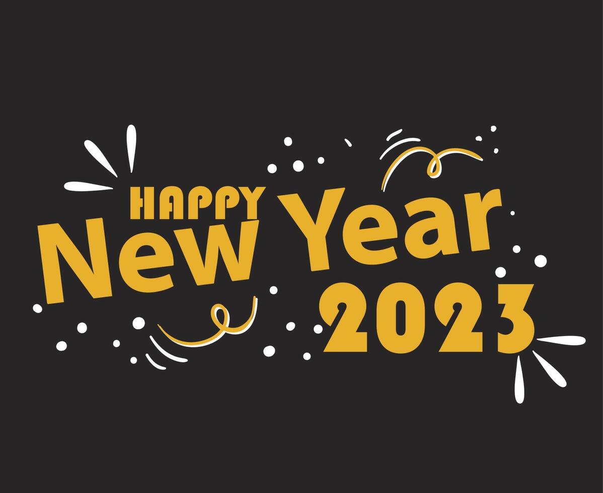 2023 Happy New Year Holiday Abstract Design Vector Illustration Yellow