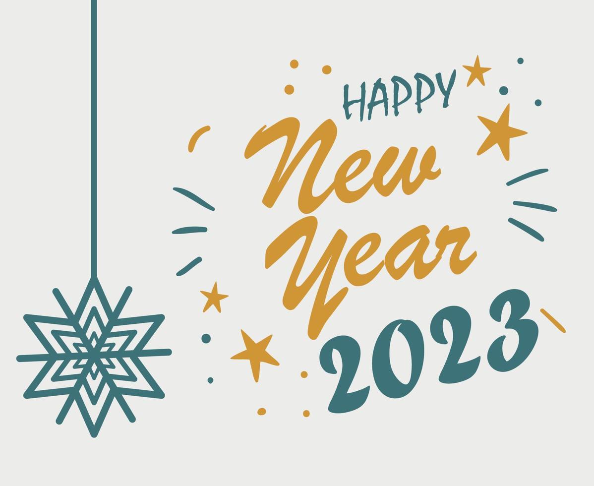 2023 Happy New Year Holiday Abstract Vector Illustration Design Green And Yellow
