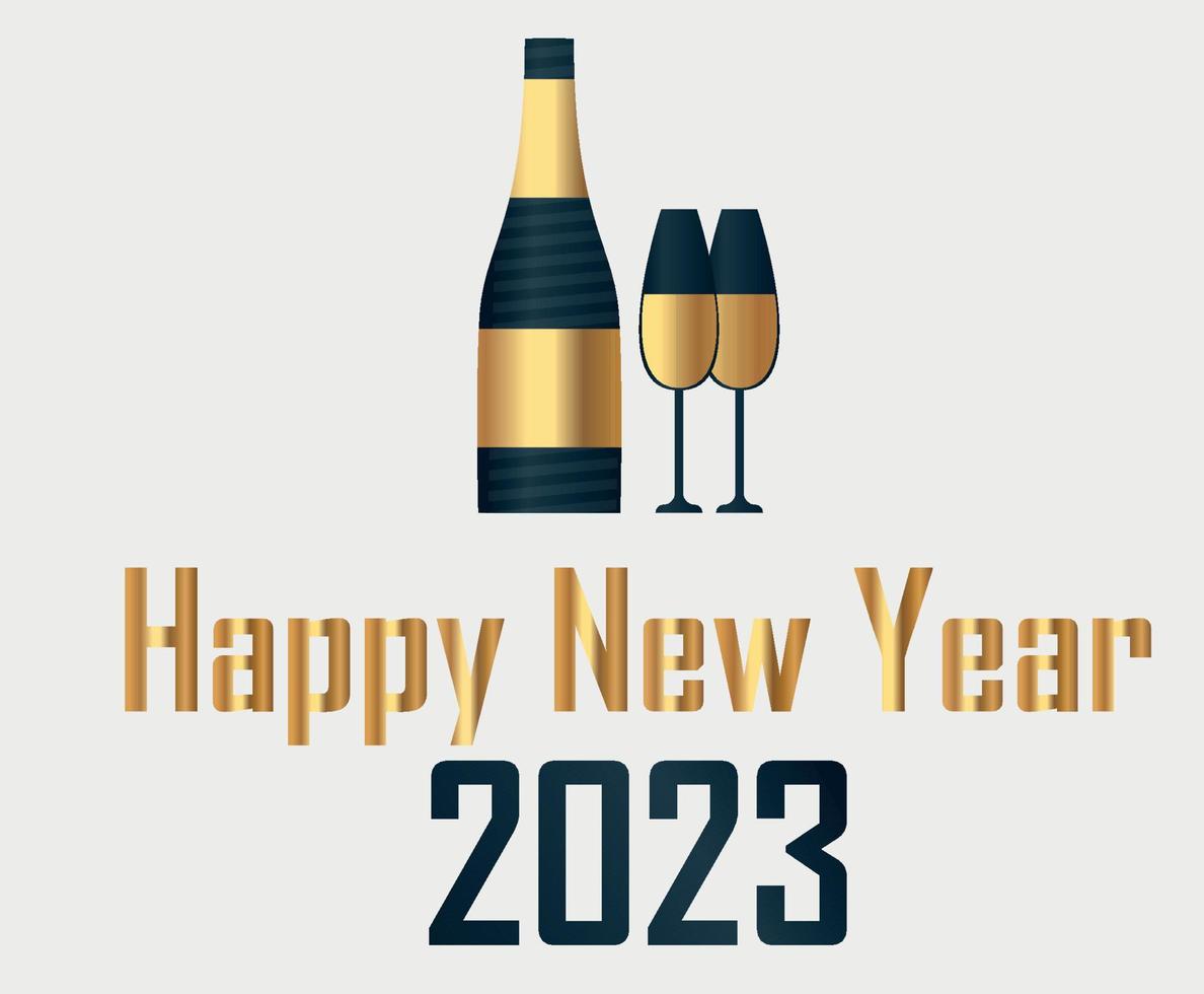Happy New Year 2023 Holiday Abstract Design Vector Illustration Blue And Gold
