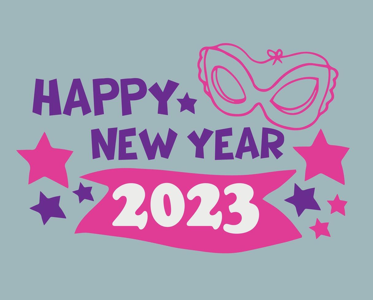 Happy New Year 2023 Holiday Abstract Design Vector Illustration Purple And Pink