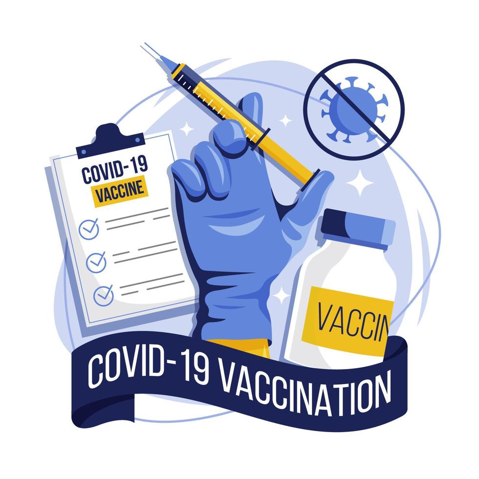 Covid 19 Vaccine poster Template vector