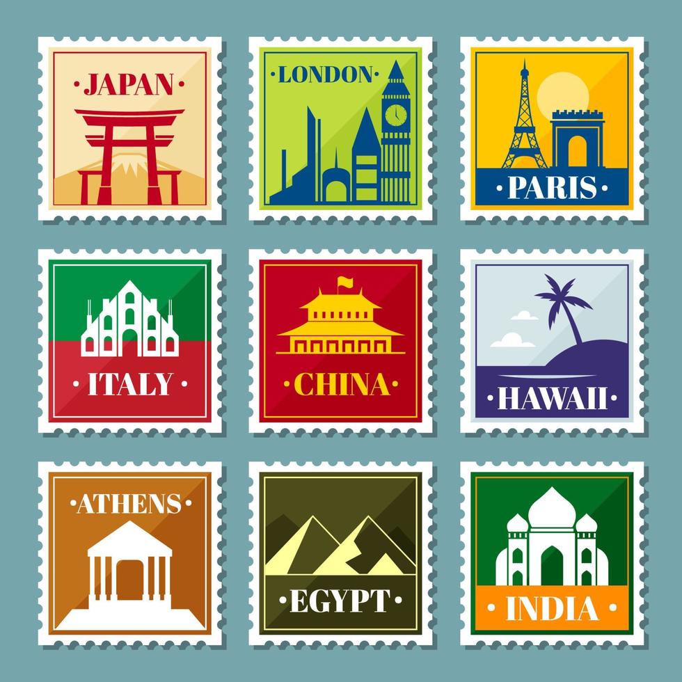 Traveling Stamp Sticker vector