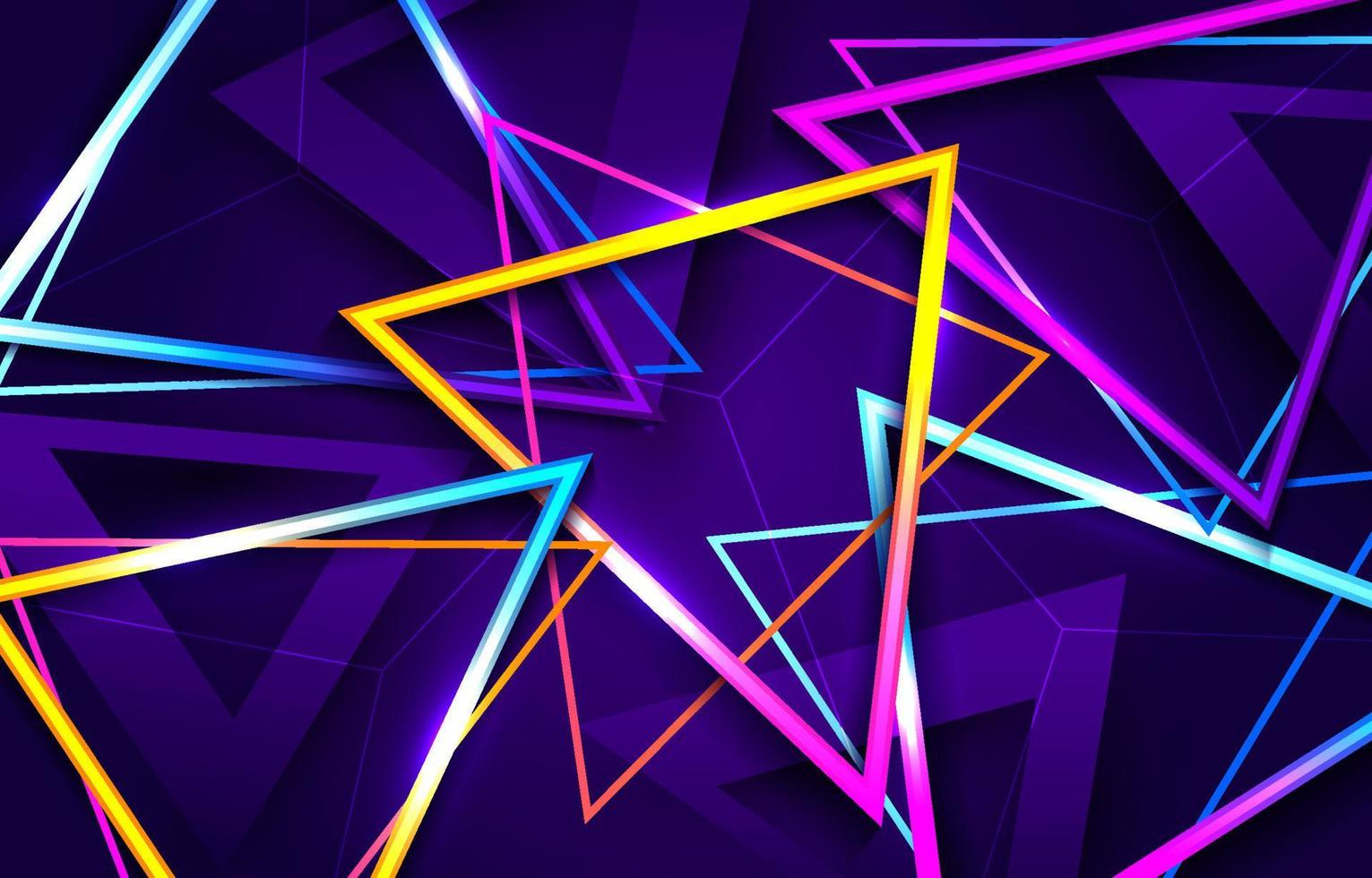 Colorful Neon Triangular Background vector