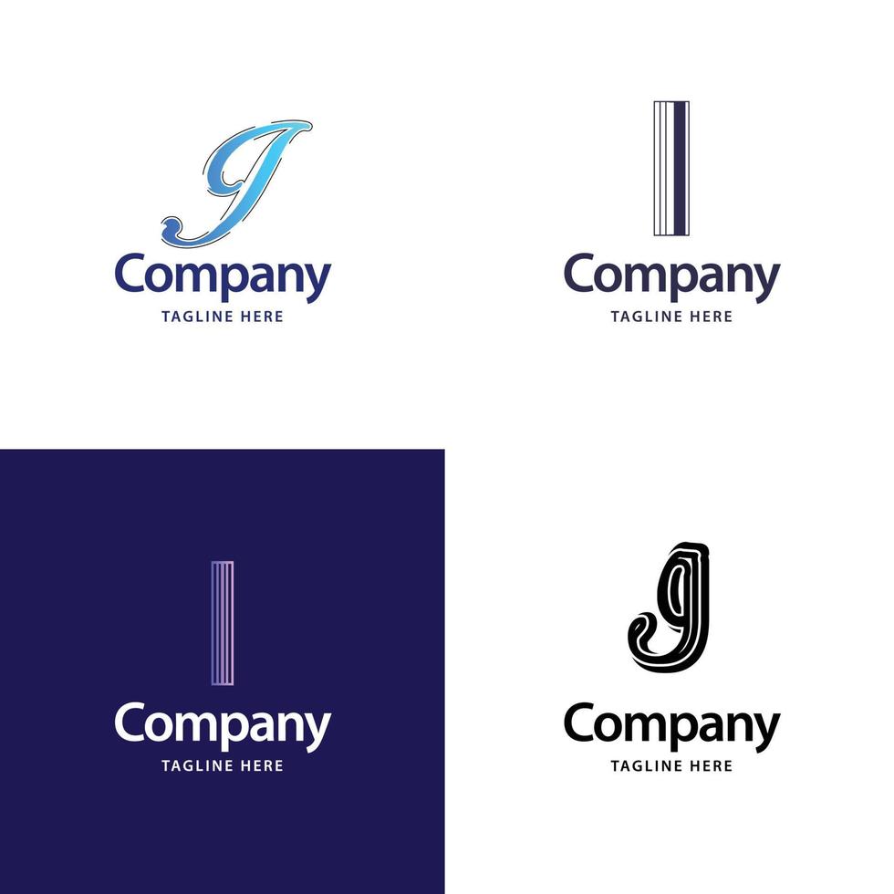 letra i diseño de paquete de logotipo grande diseño de logotipos creativos y modernos para su negocio vector