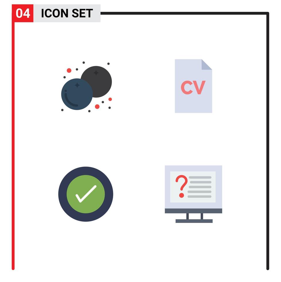 Group of 4 Modern Flat Icons Set for berry ui thanksgiving high school wireframe Editable Vector Design Elements
