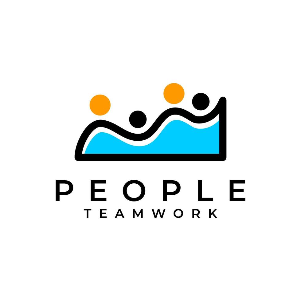 People teamwork community logo vector icon illustration