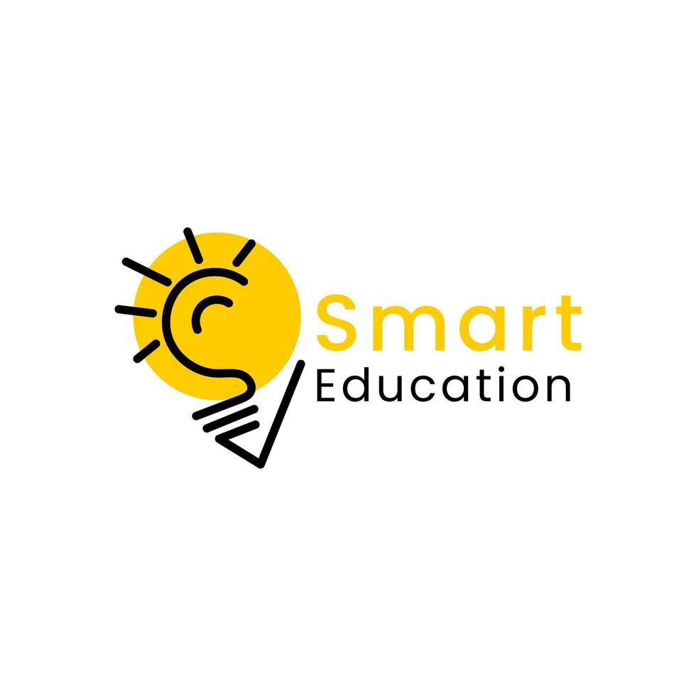 ilustración de icono de vector de educación de logotipo de idea inteligente