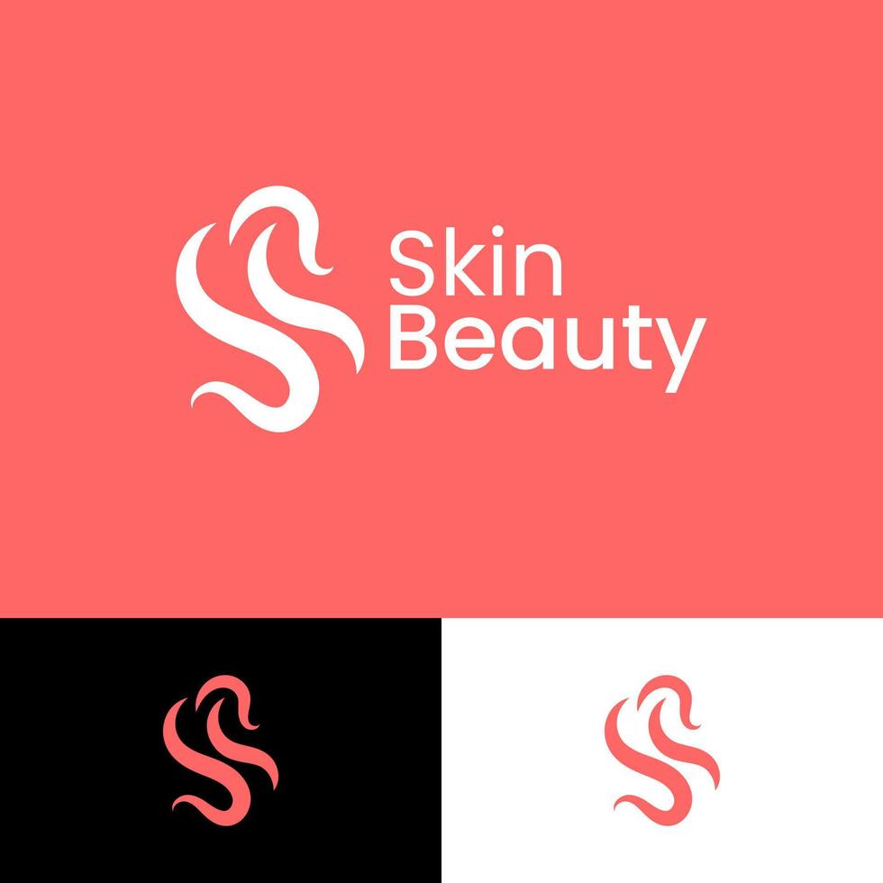 Skin beauty feminine logo vector icon illustration