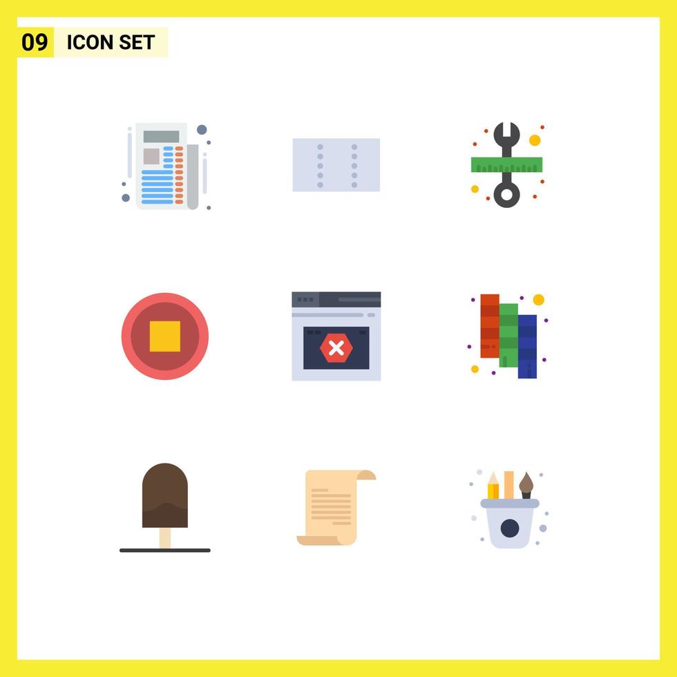 9 Universal Flat Color Signs Symbols of catalog website scale web internet Editable Vector Design Elements
