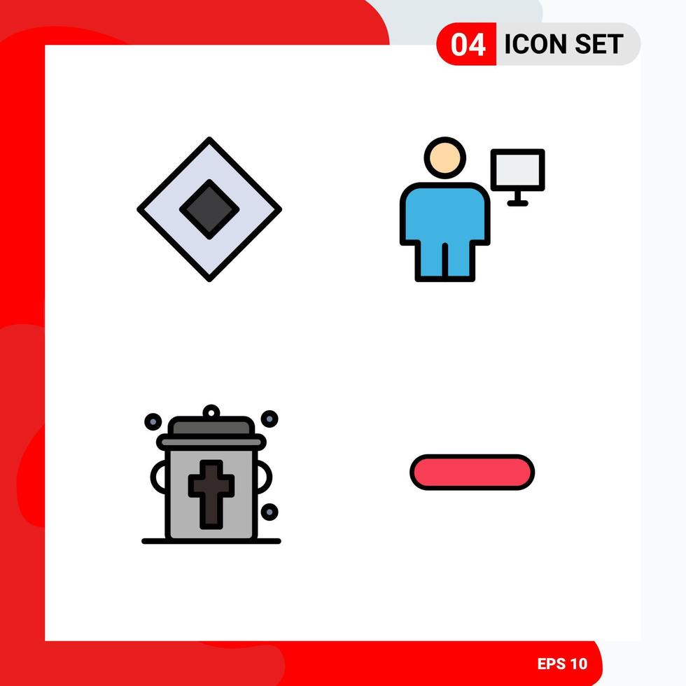 4 Creative Icons Modern Signs and Symbols of sign blood symbols computer eye Editable Vector Design Elements