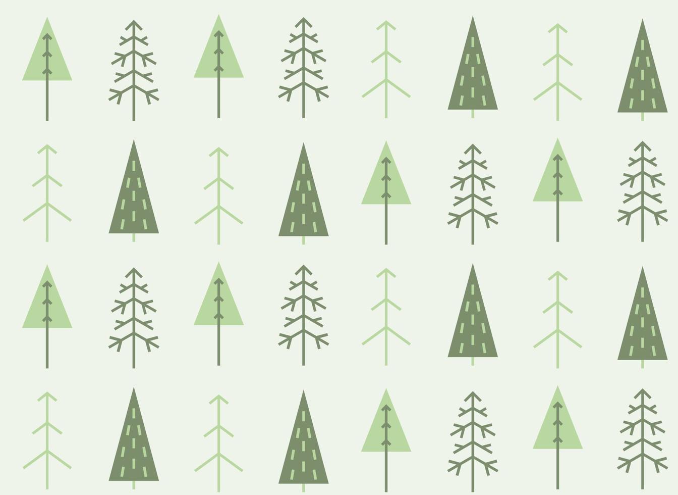 Seamless pattern with different simple spruces. vector