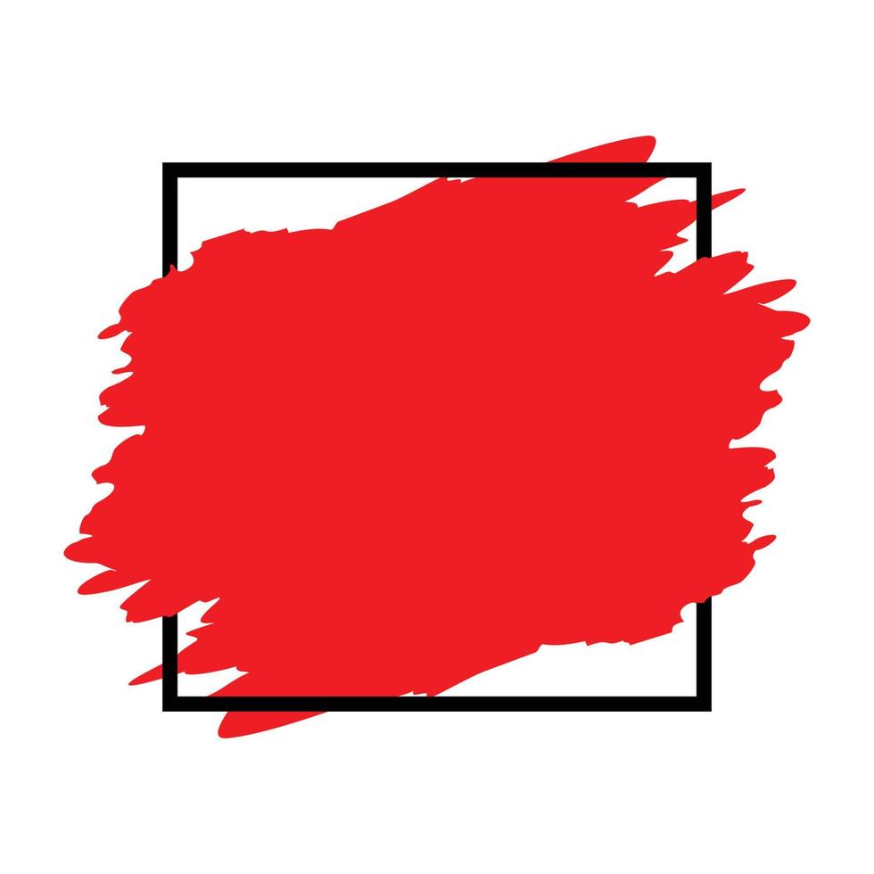 red blank brush stroke banner vector background