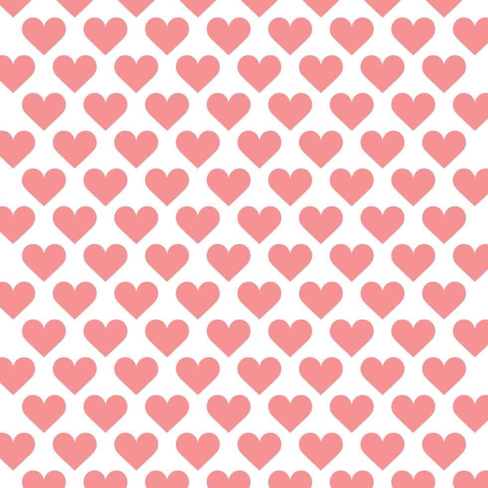 seamless pink hearts pattern background vector