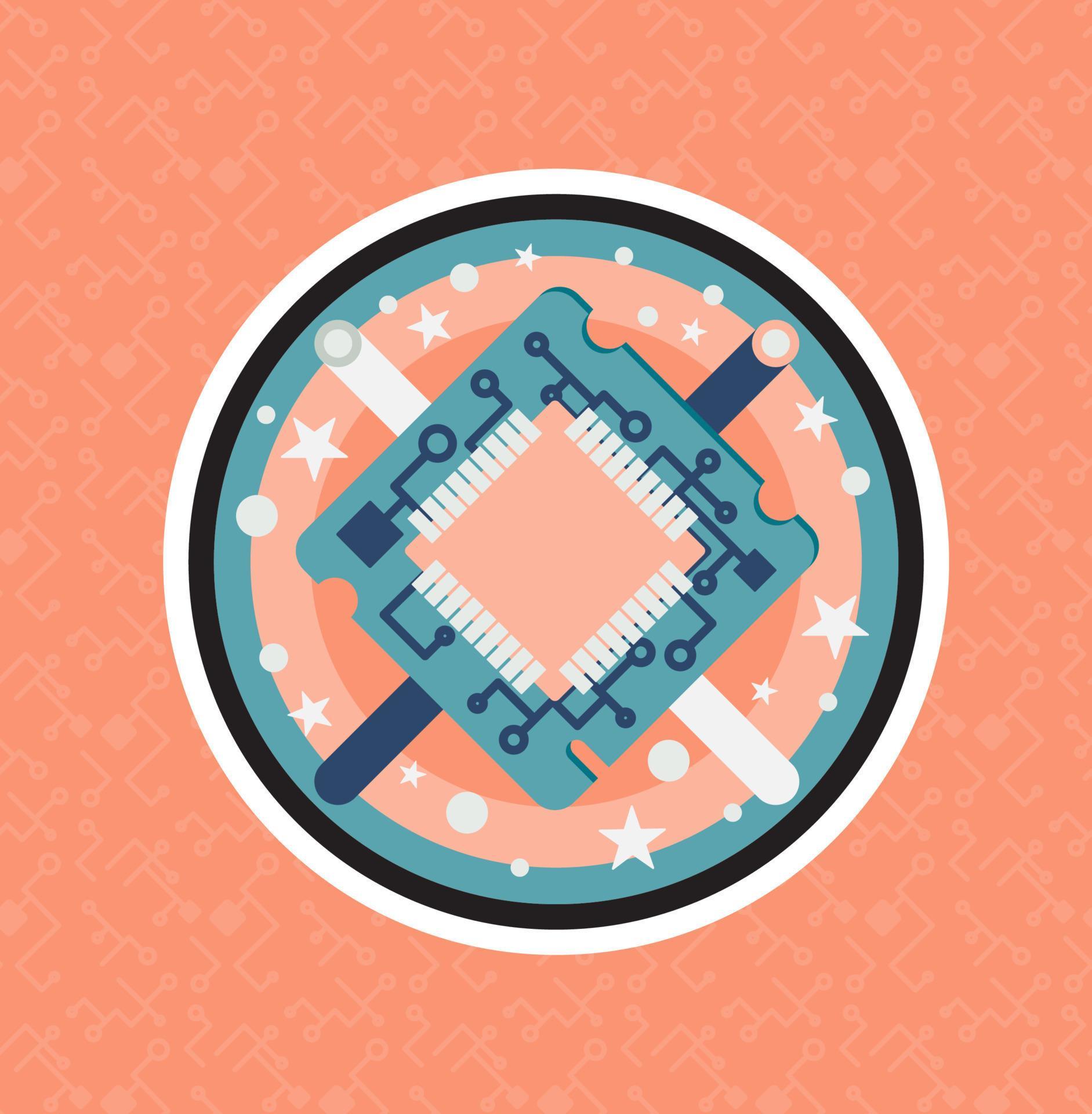 Computer Processor Chip 16116910 Vector Art at Vecteezy