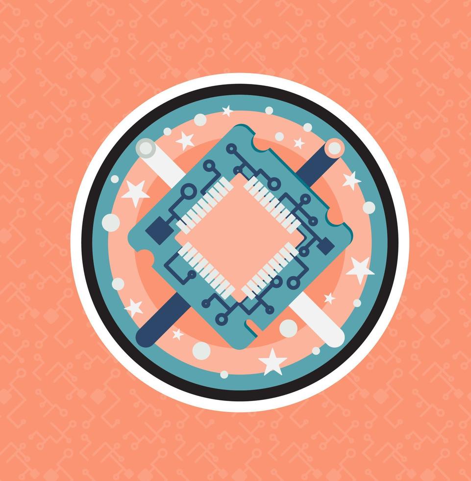 Computer Processor Chip vector