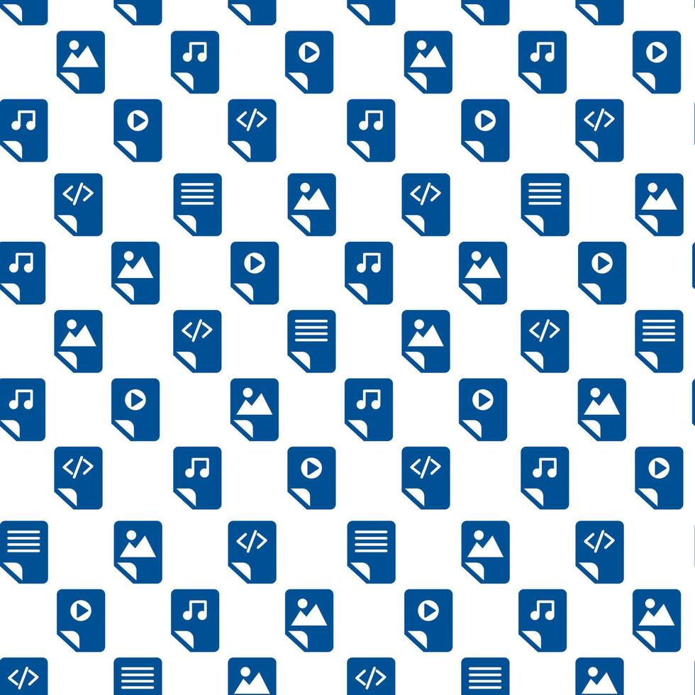 Media Files Icon Outlines Seamless Pattern Design vector