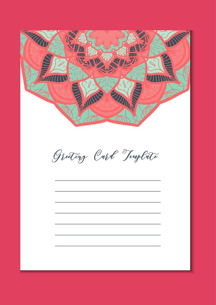Mandala vintage template card vector