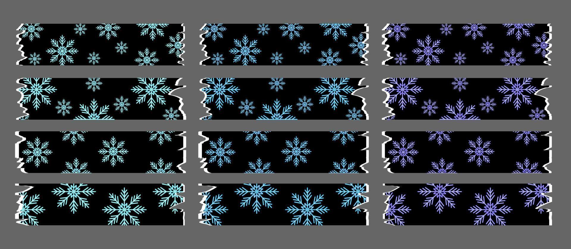 planner stickers snowflakes vector