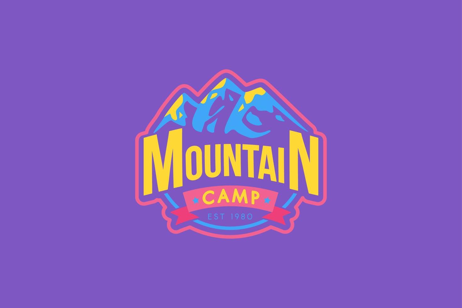 Mountain camp vector logo template