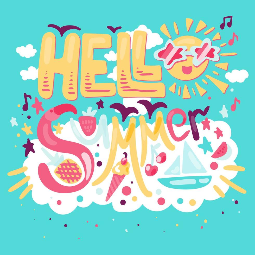 Hello Tropical Summer vector