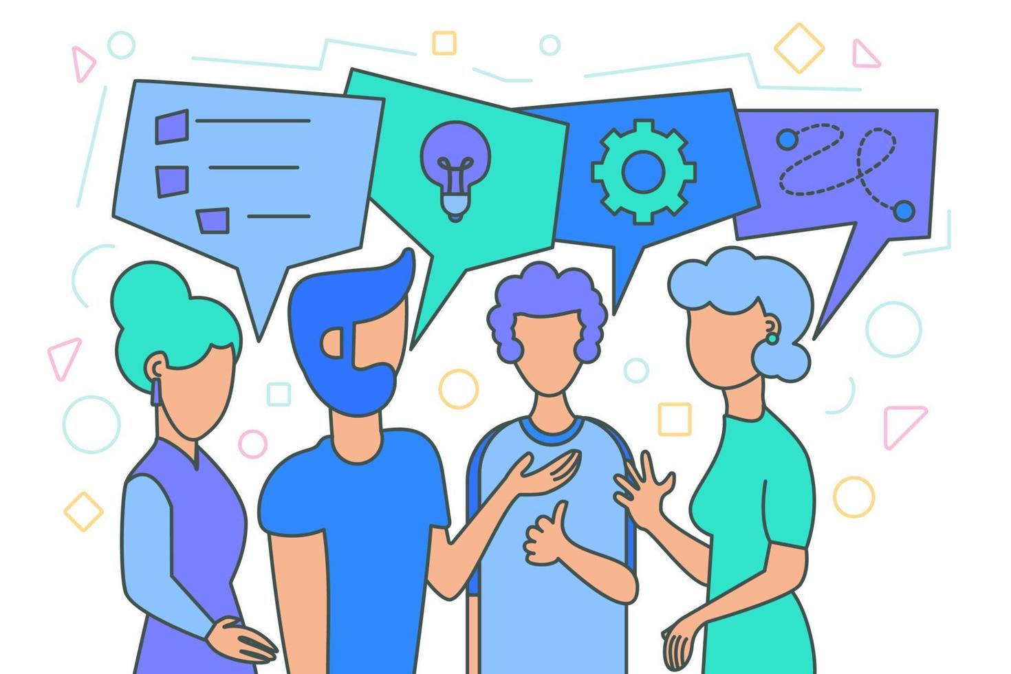 Team brainstorm, idea generation vector