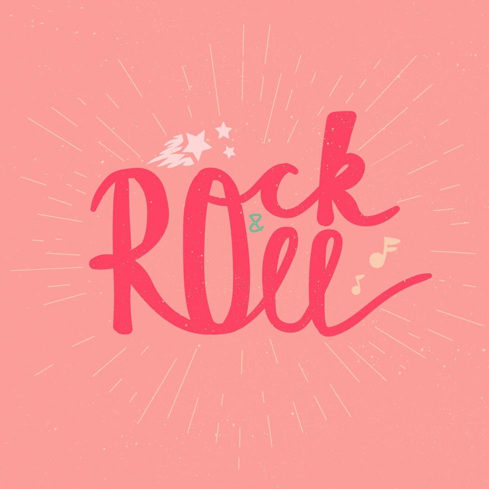 Rock and Roll Lettering vector