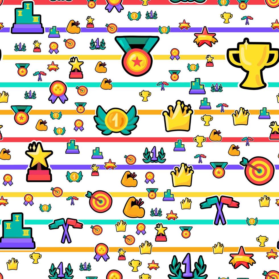Awards seamless color vector pattern