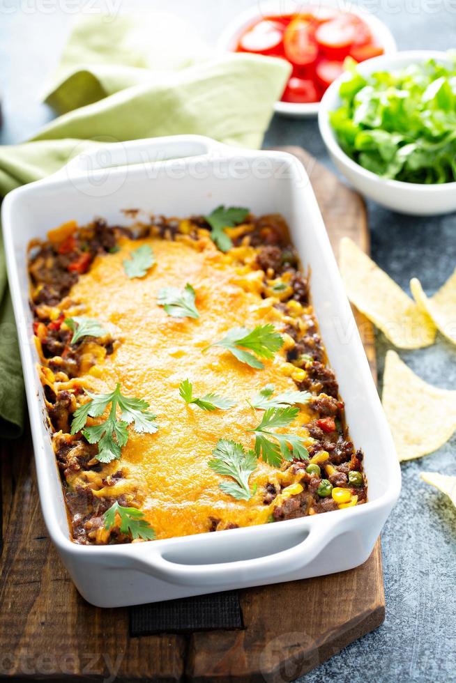 Traditional mexican meat casserole photo